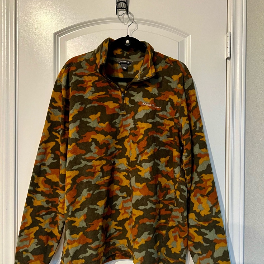 Eddie Bauer Fleece Camo Quarter Zip